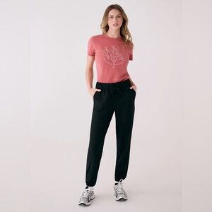 Lolë Half Moon Pants in Jet Black Beauty Small Joggers Tapered Elastic Waist